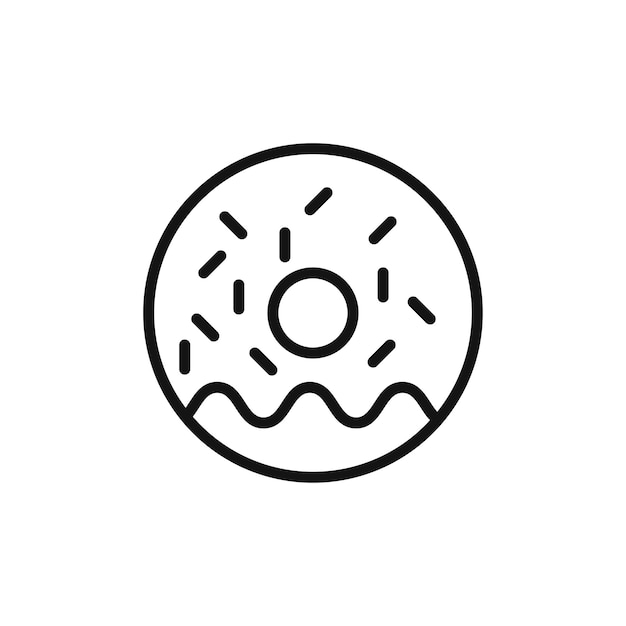 Icono de donut aislado sobre fondo blanco.