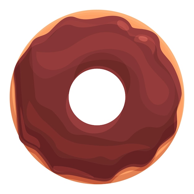 Icono de donut de cacao vector de dibujos animados pieza de barra de caramelo de chocolate