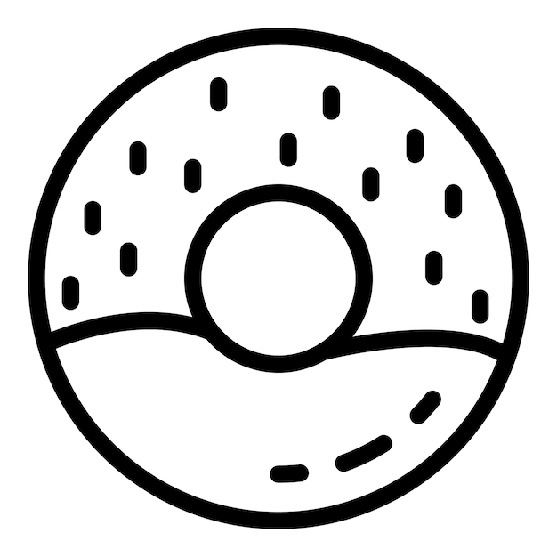 Icono de donut crema Icono de vector de donut crema de contorno para diseño web aislado sobre fondo blanco