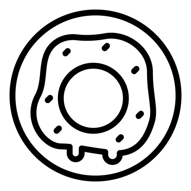 Icono de donut Icono de vector de donut de contorno para diseño web aislado sobre fondo blanco