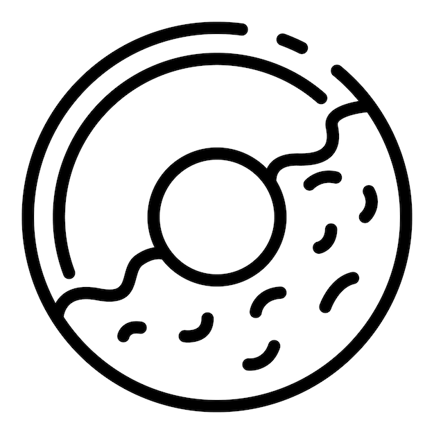 Icono de donut Icono de vector de donut de contorno para diseño web aislado sobre fondo blanco