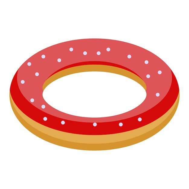 Icono de donut Isométrico del icono de vector de donut para diseño web aislado sobre fondo blanco