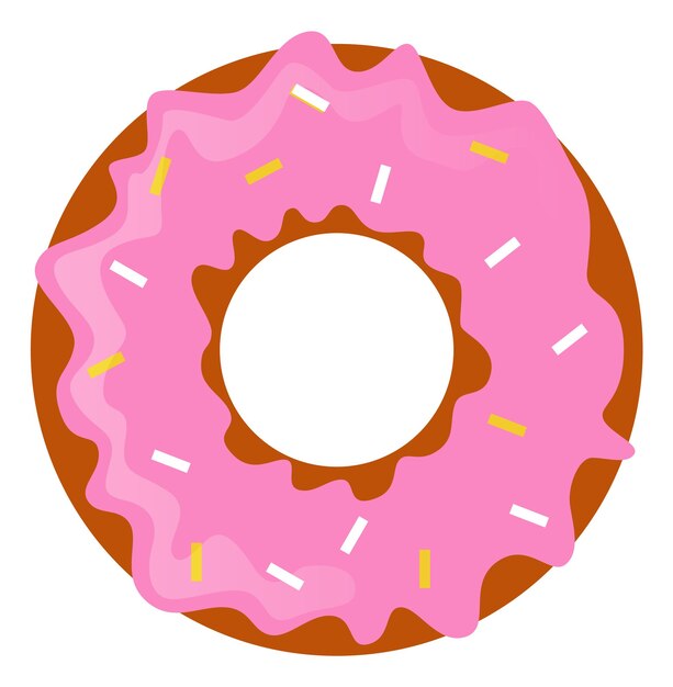 Icono de donut Vista superior pastelería Postre de dibujos animados aislado sobre fondo blanco