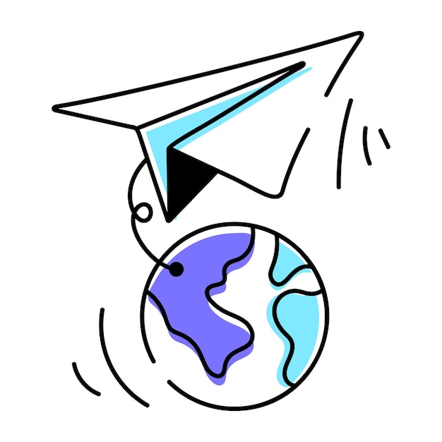 Icono de Doodle de la Cadena de Suministro y Entrega