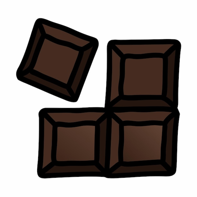 Icono de Doodle de chocolate dibujado a mano en un fondo blanco aislado 5