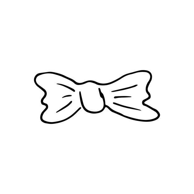 Icono de doodle de corbata handdrawn. Boceto negro dibujado a mano. Símbolo de signo. Elemento de decoración. Fondo blanco. Aislado. Diseño plano. Ilustración de dibujos animados de vector.