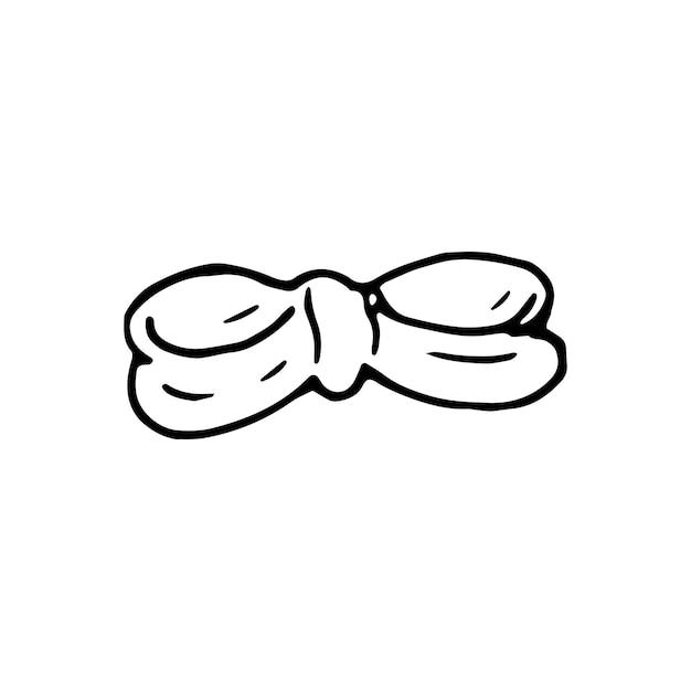 Icono de doodle de corbata handdrawn. Boceto negro dibujado a mano. Símbolo de signo. Elemento de decoración. Fondo blanco. Aislado. Diseño plano. Ilustración de dibujos animados de vector.