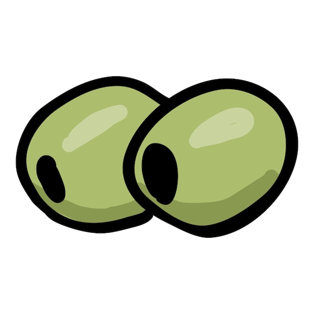 Icono de Doodle dibujado a mano de las aceitunas