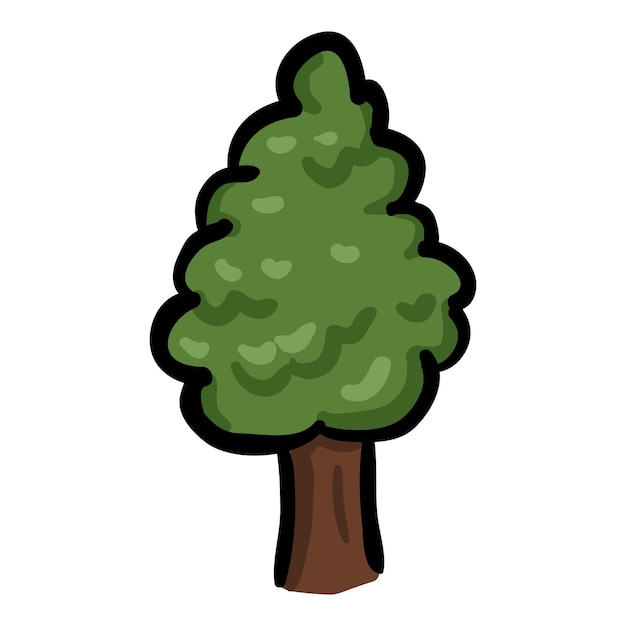 Icono de Doodle dibujado a mano por un árbol