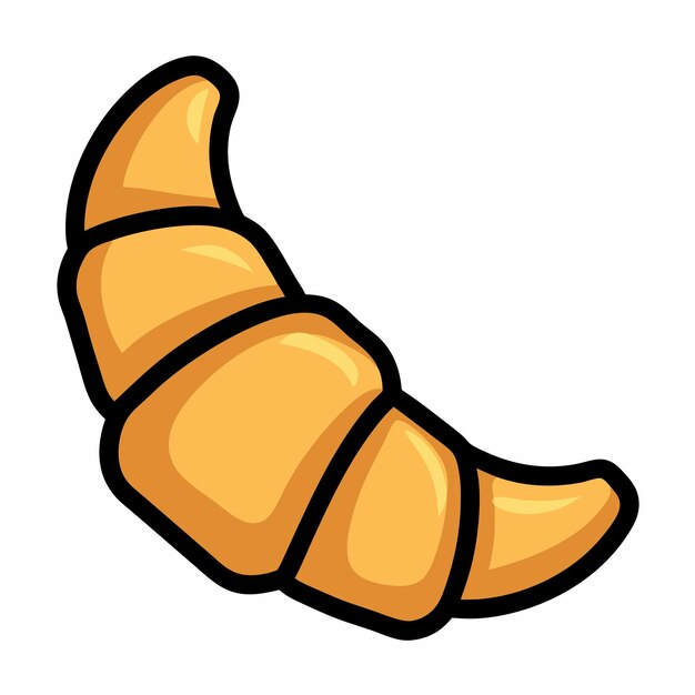 Icono de Doodle dibujado a mano de croissant aislado sobre un fondo blanco 20