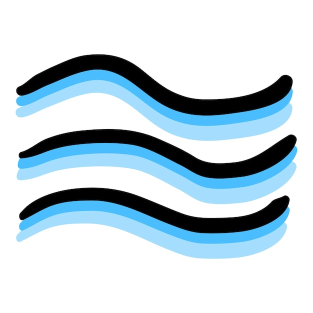Icono de Doodle dibujado a mano del elemento agua