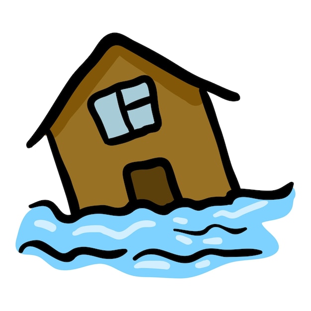 Vector icono de doodle dibujado a mano por flood