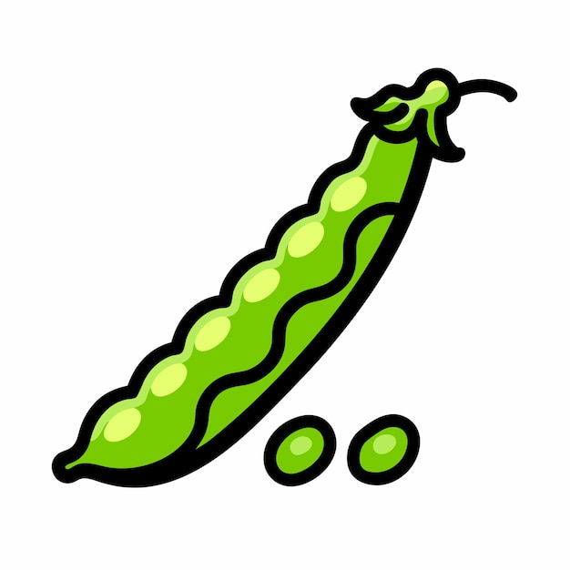 Icono de Doodle dibujado a mano de guisantes con fondo blanco aislado 12