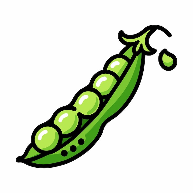 Icono de Doodle dibujado a mano de guisantes con fondo blanco aislado 14