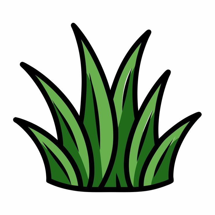 Vector icono de doodle dibujado a mano de hierba con fondo blanco aislado 9