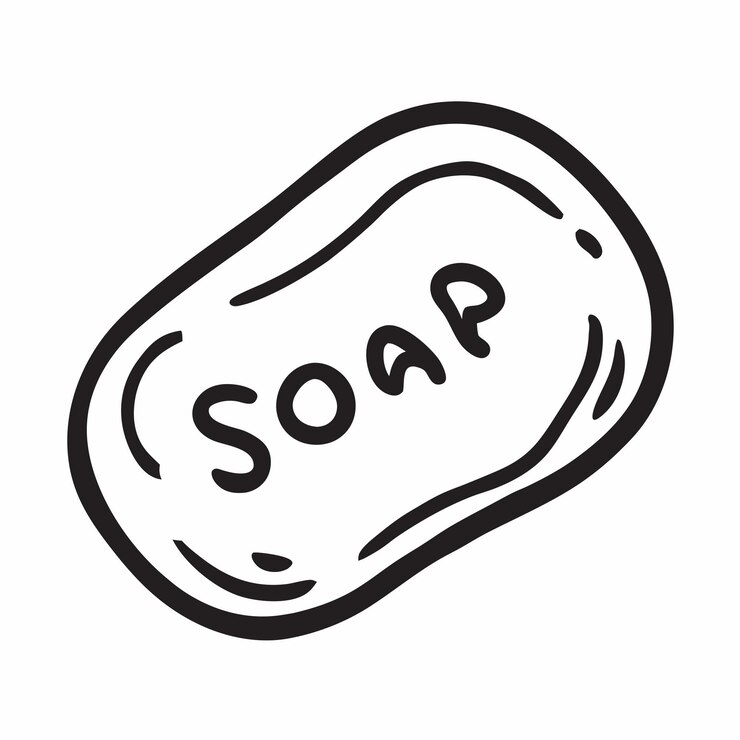 Icono de Doodle dibujado a mano con jabón en un fondo blanco aislado 11