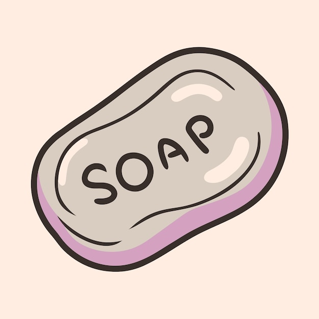Icono de Doodle dibujado a mano con jabón en un fondo blanco aislado 6