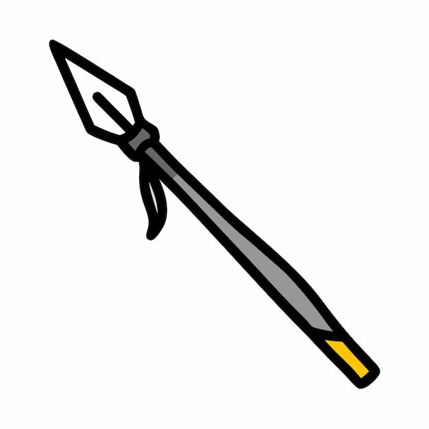Icono de Doodle dibujado a mano con lanza con fondo blanco aislado 19