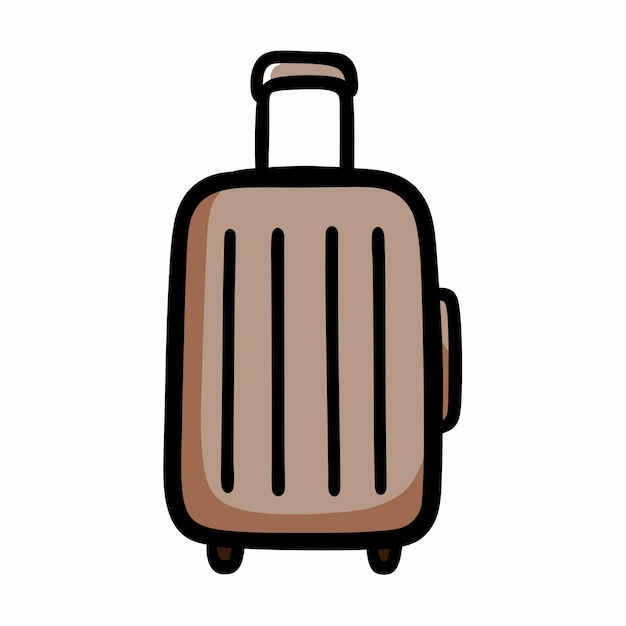 Icono de Doodle dibujado a mano de la maleta vectorial con fondo blanco aislado 24