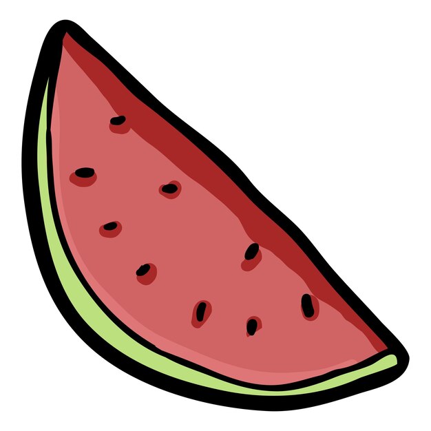 Icono de Doodle dibujado a mano con sandía