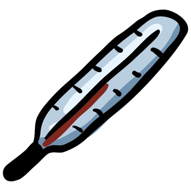 Vector icono de doodle dibujado a mano del termómetro