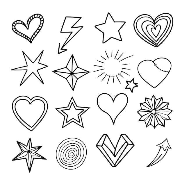 El icono de Doodle establece un paquete de vectores de dirección gracioso