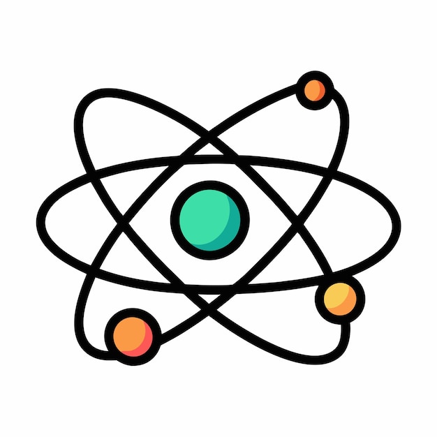 Icono de Doodle de Física Atómica dibujado a mano en un fondo blanco aislado 11