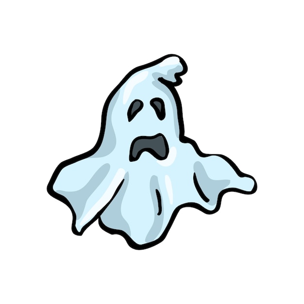 Vector el icono del doodle de halloween de un solo fantasma