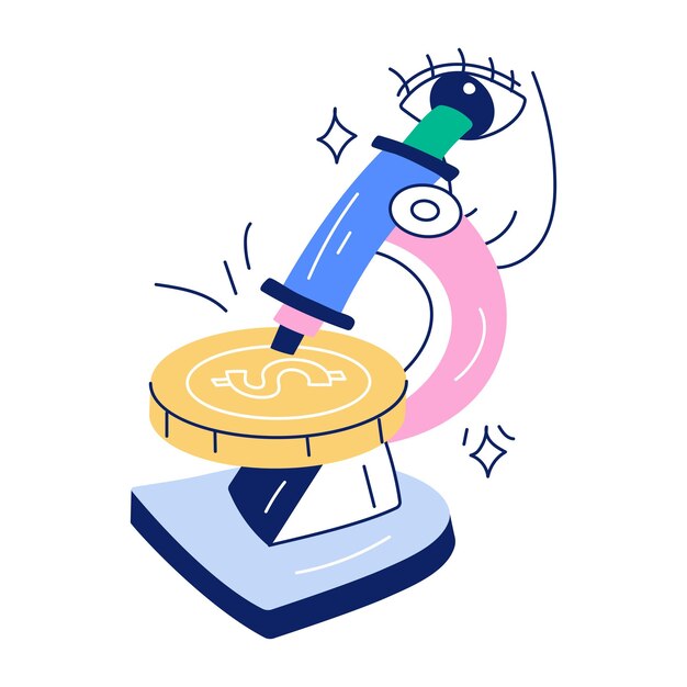 Icono del Doodle del paquete de finanzas