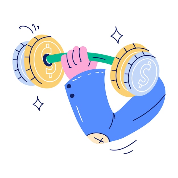 Icono del Doodle del paquete de finanzas