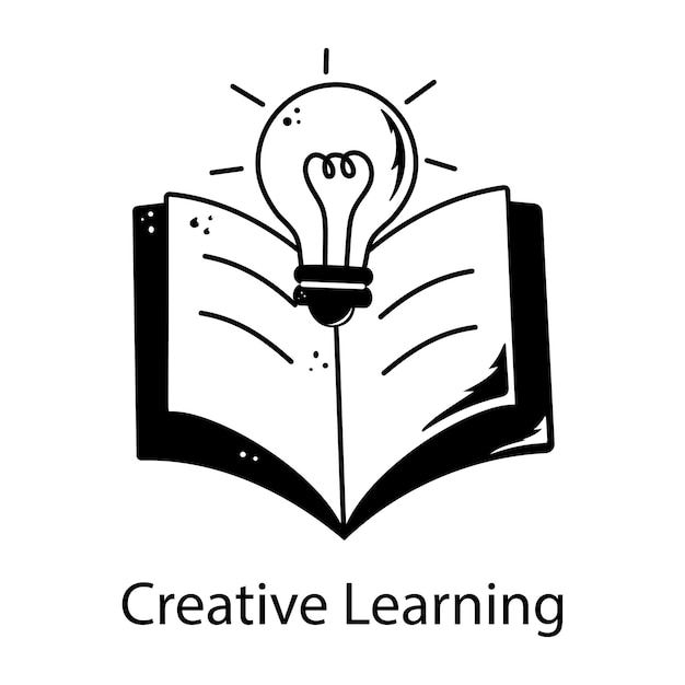 Icono de doodle premium de aprendizaje creativo