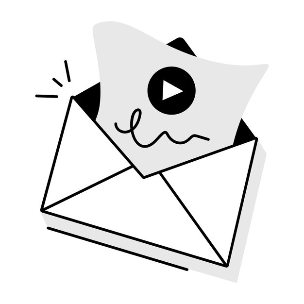 Ícono de doodle que representa correo de video