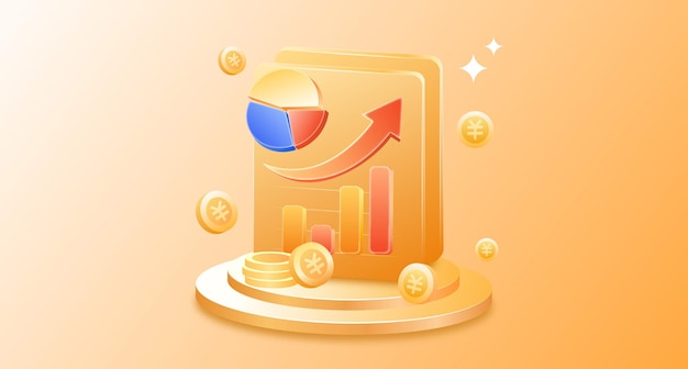 Icono dorado para las ganancias financieras