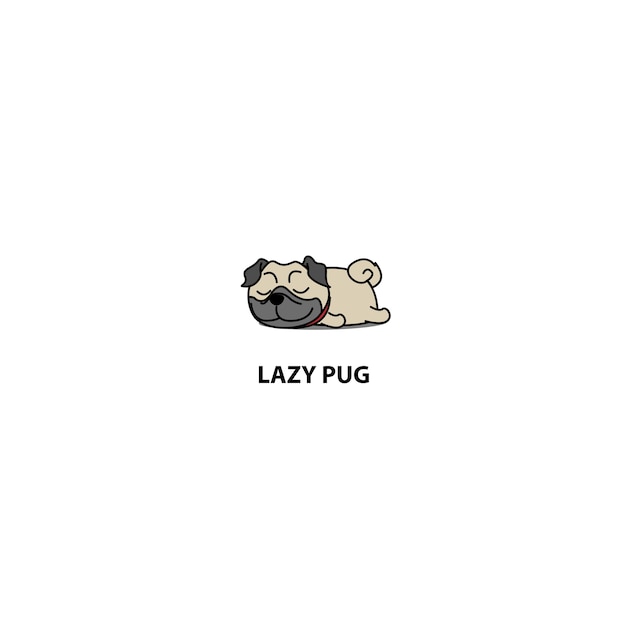 Icono de dormir cachorro pug perezosa