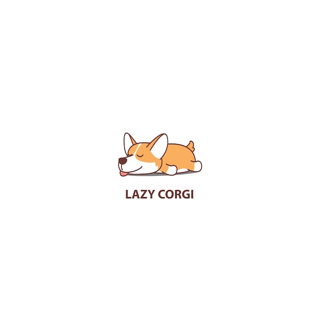 Icono de dormir perezoso corgi cachorro