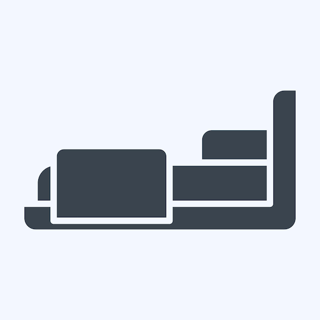 Icono Dormitorio relacionado con el hotel Símbolo de servicio estilo glifo Ilustración de diseño simple