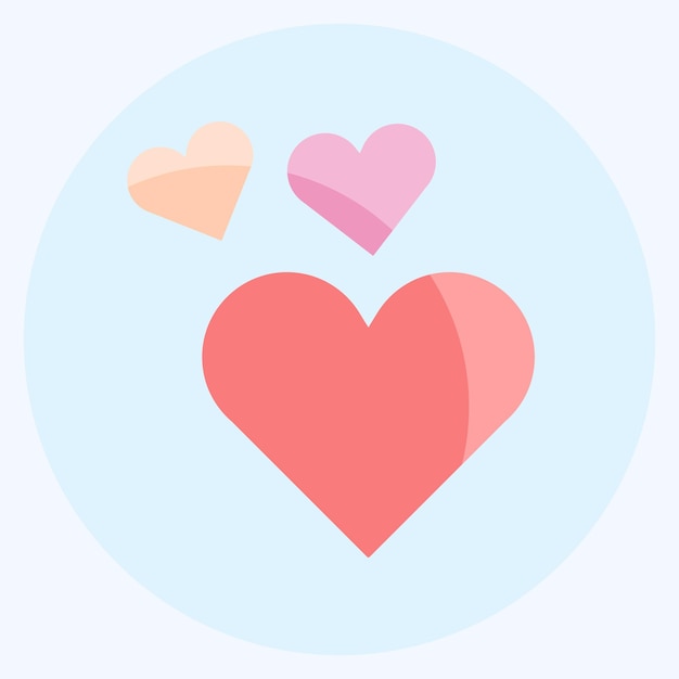 Icono Dos Corazones adecuado para símbolo de boda estilo plano diseño simple editable