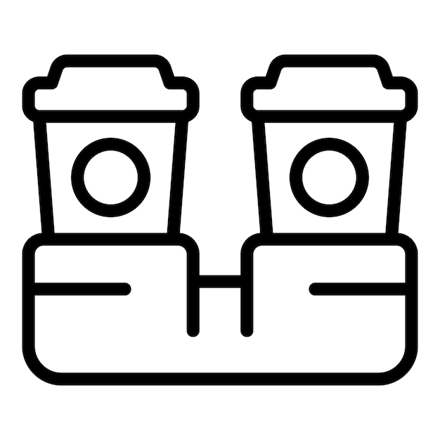 El icono de dos tazas de café para llevar