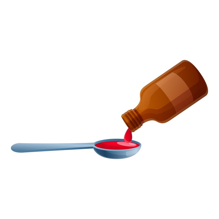Vector icono de la dosis de jarabe para la tos icono vectorial de la dosificación del jarabe de la tos para el diseño web aislado sobre fondo blanco
