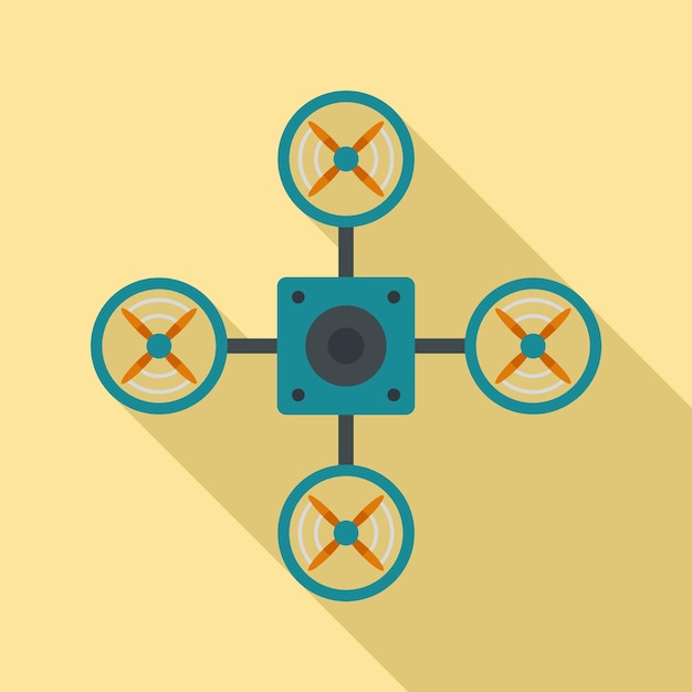 Icono de drone azul superior Ilustración plana del icono vectorial de drone azul inferior para el diseño web