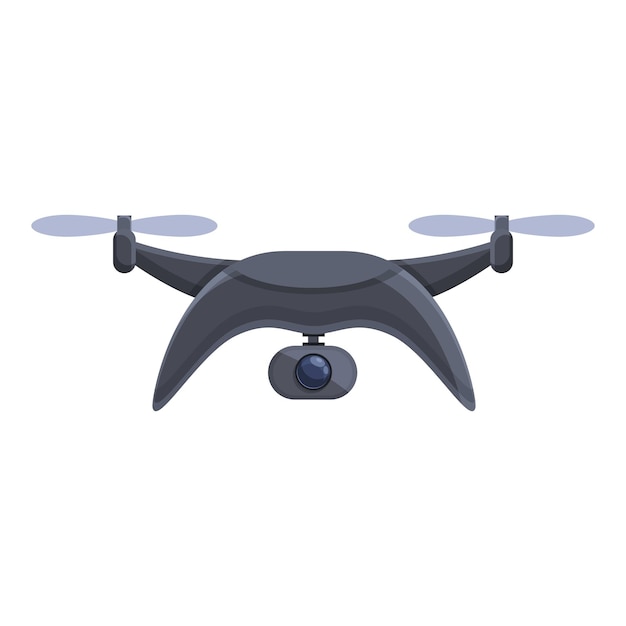 Icono de drone negro Caricatura de icono de vector de drone negro para diseño web aislado sobre fondo blanco