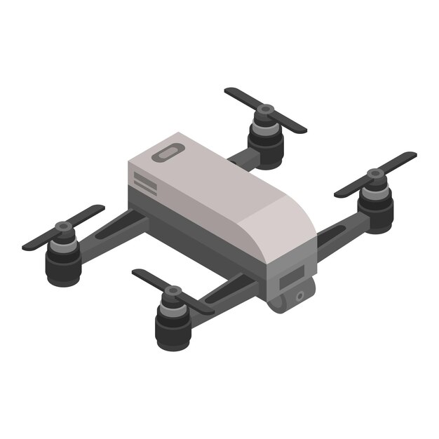 Icono de drone pequeño moderno Isométrico del icono de vector de drone pequeño moderno para diseño web aislado sobre fondo blanco