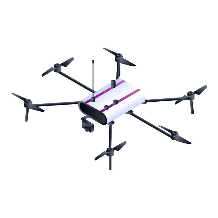 Vector icono de drone policial isométrico del icono de vector de drone policial para diseño web aislado sobre fondo blanco