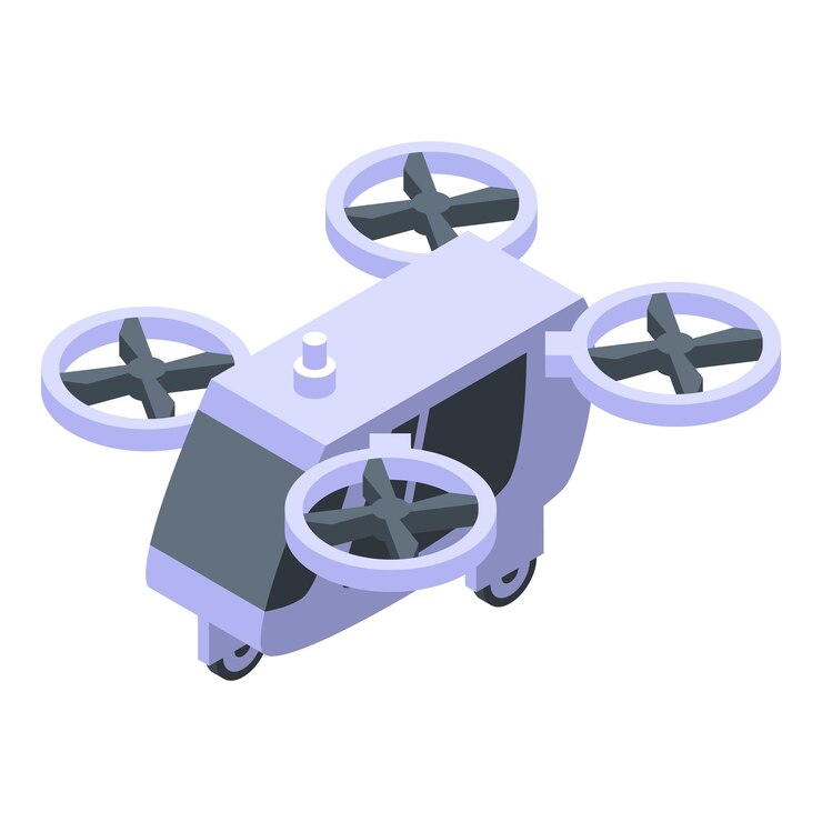 Vector icono de drone taxi no tripulado isométrico de icono de vector de drone taxi no tripulado para diseño web aislado sobre fondo blanco