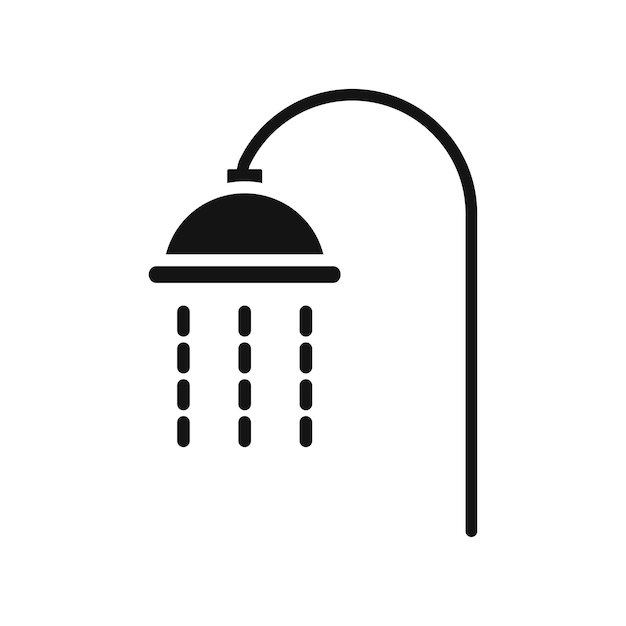 Icono de ducha aislado sobre un fondo blanco