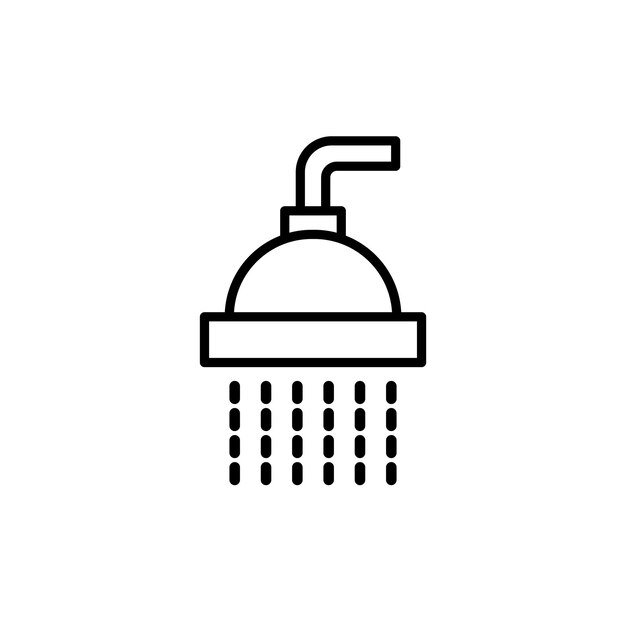 Icono de ducha aislado sobre un fondo blanco