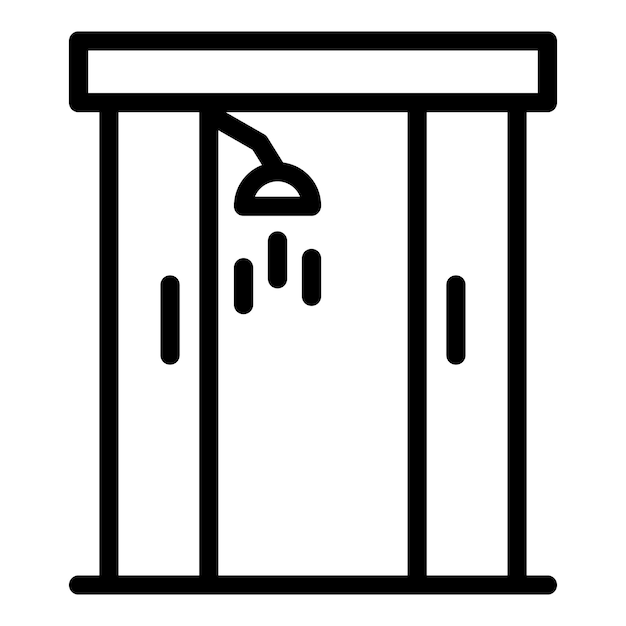 Icono de ducha caliente Icono de vector de ducha caliente de esquema para diseño web aislado sobre fondo blanco