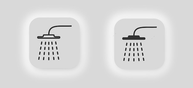 Icono de ducha de lluvia Símbolo de baño de baño Vector de lavado de agua