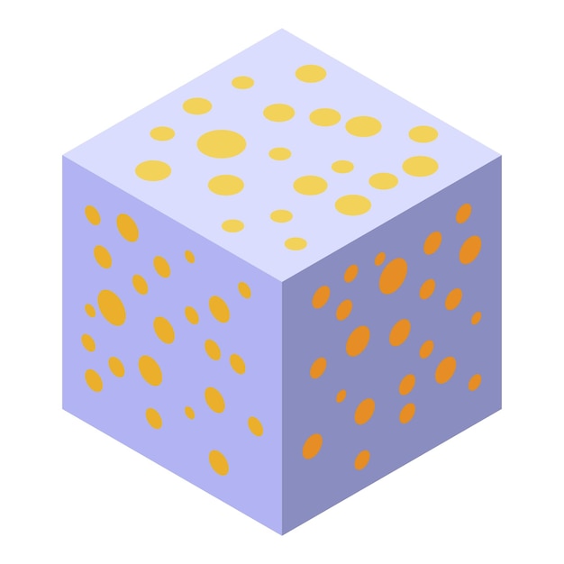 Icono de dulce árabe cubo Isométrico de icono de vector dulce árabe cubo para diseño web aislado sobre fondo blanco