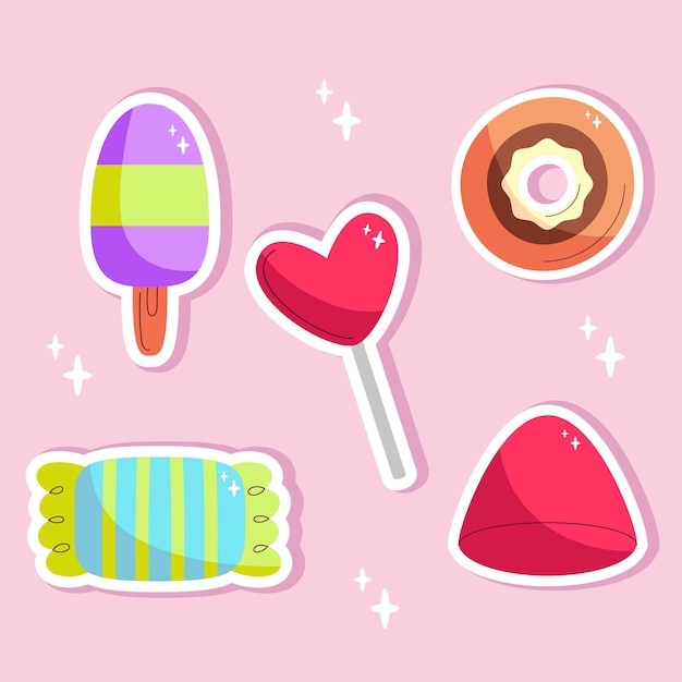 Icono de dulces de colores con golosinas dulces